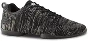 [Anna Kern] Men's Dance Trainers 4025 Bold - Textile Grey/Black/White - Normal Width - 1 cm Sneaker Heel - Split PU Sole