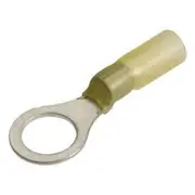 Narva Terminal With Heat Shrink - Yellow, 50 Pack, 9.5mm, Ring