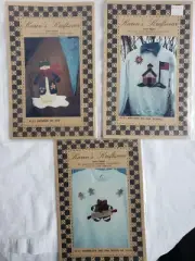 Karens Kraftwear Applique Patterns Gingerbread, School House, Snowman