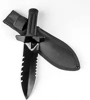 TwoPone Metal Detector Shovel, Heavy Duty Double Serrated Edge Digger, Digging Tool for Metal Detecting Gold Prospecting,Digging Knife for Gardening Loosening Weeding Planting -Black
