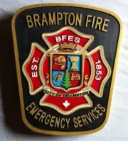 Fire Department Brampton 3D routed wood patch palque sign award Custom
