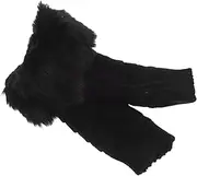 [WRITWAA] Wool Sleeves Winter Fashion Winter Gloves Black Fingerless Gloves Women's Coat Winter Hand Mittens Faux Fur for Arms Detachable Hand Sleeves Sweater Hand Sleeves