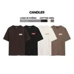 OVERSIZE CANDLES HIDDEN T 恤搭配正品 260GB 棉壓花 T 恤男女款