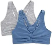 [Hanes] Womens X-Temp Wireless Bra Pack, Stretch Pullover Bra, Low-Impact Racerback Bra, 2-Pack