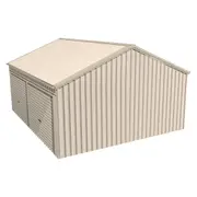 Stratco Domestic Gable Roof Shed Double Garage 5.45 x 6.21 x 2.4m Gutter Side Roller Doo Primrose
