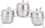 Yomiyuyr Condiment Pot, Seasoning Box, with Spiced Container, Salt Bowl design, 304 stainless steel, for organized Spiced storage