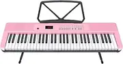 Karrera CHJ-SD1 61-Key Electronic Keyboard Portable Piano in Pink with LED Display and Folding Stand 255 Timbres & Rhythms