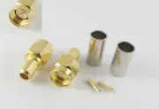 100pcs RP-SMA Male Straight Crimp for RG58 RG142 RG223 RG400 LMR195 RF Connector