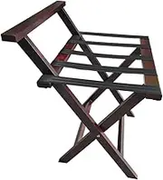 Guest Room Luggage Rack, Folding Suitcase Stand Luggage Rack Luggage Rack, Collapsible with Backrest Luggage Rack Solid Wood Portable A Shelf for Clothes, for Bedroom Hotel (Color : Red, Siz