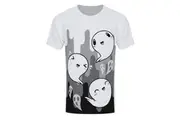 Grindstore Mens Happy Spooks T-Shirt (White/Black/Grey) (L)
