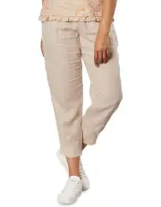 [Gordon Smith] Jersey Waist Linen Pant in Natural