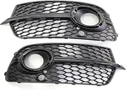 Car Fog Light Grill Front Bumper Grille Cover Compatible For Audi Q5 SLine SQ5 2013-2017 Sport Style Honeycomb 4 Doors Hex Fog Lamp Grills