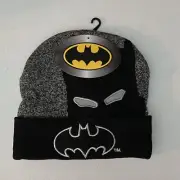 KIDS Batman Beanie Hat Black, Yellow Winter Hat OSFM Brand New