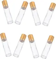 OFFIGAM 10pcs Glass Bottles for Essential Oils Perfume Makeup Refillable Travel Containers with Smooth Rolling Ball Random Style Design