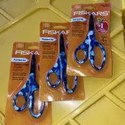 3 FISKARS SCHOOL SCISSORS SPACE / PLANET THEME Pointed Tip, Safety Edge ~ NEW!