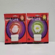 2 Neon Glow Night Lite Christmas Light - Glows Green & Red