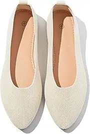 [Shupua] Women's Flats Shoes Pointed Toe Flats Comfortable Slip on Shoes Flat Dress Shoes Black Ballet Flats for Women, Apricot, 9