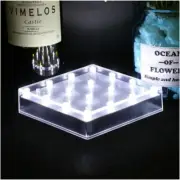 LED Light Base 5" Square Stand for Vase Crystal Glass Art - USB/Battery Powered