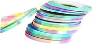 MERRYHAPY 18 Pack Silver Thread Nail Art Tape Shining Nail Line Sticker Diy Manicure Tapes for Women Easy Application