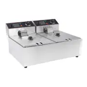 Commercial Professional 12L Stainless Steel Double Deep Tank Electric Fryer