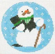 Snowpapa Christmas Ornament Hand Painted Needlepoint Canvas