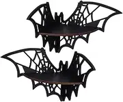 ABOOFAN Halloween Decorative Floating Shelf Wooden Wall Shelf for Nursery Design Easy Install
