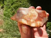TWO PEICES OF POLISHED RIBBONSTONI GEM STONE GORGEOUS PATTERNS