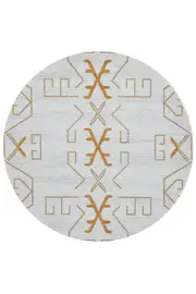 Paradise Cala Gold Geometric Round Rug