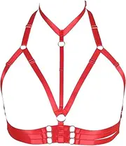 [PETM•HS] Plus Size Body Harness Cupless Hollow Out Cage Bralette for Women Strappy Lingerie Charm Adult Exotic Bras
