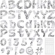 Harloon 216 Pieces Disco Bulletin Board Letter Decorations 4 Inch Disco Alphabet Letters Numbers Punctuation Symbols Cutout Letters with Adhesive for Classroom Wall Window Door Bulletin Decor