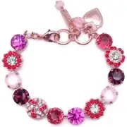 Mariana Enchanted Rose Gold Bracelet Red Pink Purple Floral Mosaic 1156 NWT