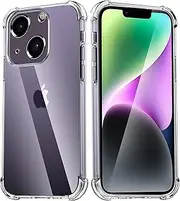 USTIYA Case for iPhone 14 6.1" Clear TPU Four Corners Protective Cover Transparent Soft