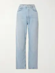 [AGOLDE] AGOLDE - 90's Distressed Mid-rise Straight-leg Organic Jeans - Light denim - 30 30 Blue