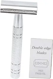 FOMIYES Vintage Manual Razor Men's Double Blade Beard Shaver Comfortable Grip for Safe Shaving
