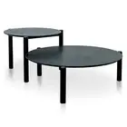 Nest Of Holloway Wooden Round Coffee Table - Black