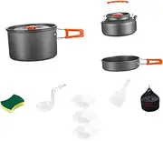 Perfeclan Camping Cookware Set Cooking Pot with Handles Camp Kitchen Cook Set Frying Pot Cooking Utensils Set for Home Trekking Travel
