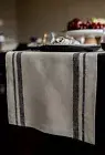 Solino Home Linen Table Runner 14 x 36 Inch 100% Pure Linen Black & Natural