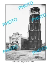 OLD 6 x 4 PHOTO OF BALLARAT VICTORIA BALLARAT FIRE BRIGADE STATION c1890