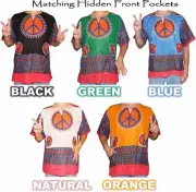 Mens Peace Sign Dashiki Shirt 100% Cotton by American Dashiki
