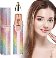 Number-one Eyebrow Trimmer & Facial Hair Removal for Women, 2 in 1 Rechargeable Eyebrow Razor and Painless Hair Remover for Face Lips Nose, Body Facial Hair Epilators with Indicator Lights, Rainbow