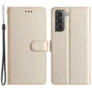 For Samsung Galaxy S22 5G Silk Texture Shockproof Case PU Leather Wallet Flip Stand Cover