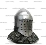 16 Gauge Medieval Bacinet Visor Helmet Crusader Helmet Medieval Helmet Spoleto