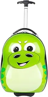 [PLMKO] 16-Inch Boy Girl Cartoon Animal Suitcase, Children's Luggage, Lightweight Hard Shell Trolley Case with 2 Wheels,Dinosaur