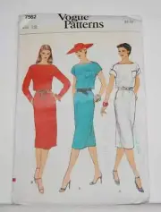 UNCUT Vintage Vogue Sewing Pattern Misses Sz 12 #7562
