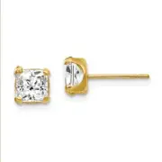 14k 14kt Yellow Gold Madi K 5mm Square CZ Post Earrings