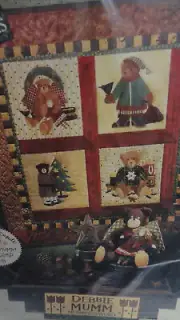 VTG Debbie Mumm's The Word Holly Bear Christmas Quilting Pattern Wallhang 1998