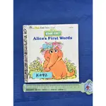 【杜老師的二手商店】（台灣現貨）英語童書 芝麻街 ALICE'S FIRST WORDS K042 英文繪本 童書自用書