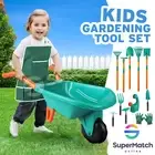 Kids Gardening Tool Play Set Outdoor Wheelbarrow Garden Digging Hand Tools Toys