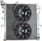 Radiator + Fans ，Compatible With Fiat Fullback 2.4 Diesel 502 503 KT YEAR 2016-, Compatible With MITSUBISHI L200/Triton 2.4 DiD ，Compatible With Diesel MK5 KJ KK KL 2015-2019