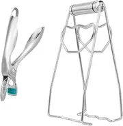 Hot Plate Gripper Set, Junnom Stainless Steel Bowl Clip,Set of Gripper Clips and Kitchen Folding Hot Dish Plate Clip for Moving Hot Plate or Bowls with Food Out
